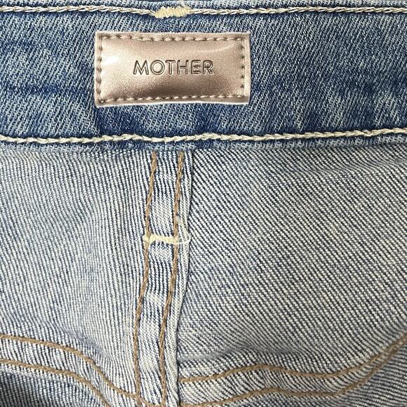 MOTHER Stunner Ankle Step Fray Distressed Skinny Jeans Size 29 Light Wash NWT - Picture 7 of 11